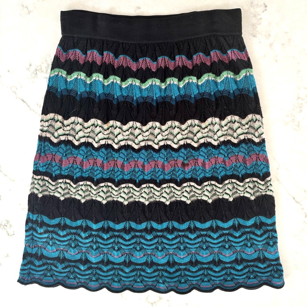 M Missoni Skirt Knee-Length Scalloped Hem Knit Size 6
